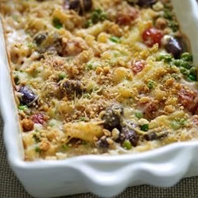 Gratinado cremoso de macarrones