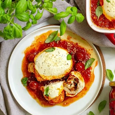 Rollitos de pollo con mozzarella