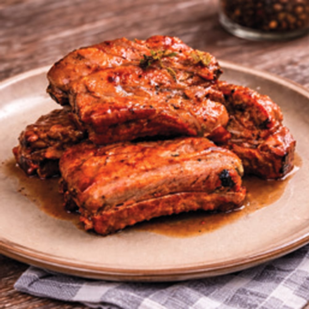 Costillas glaseadas con pesto ‘nduja