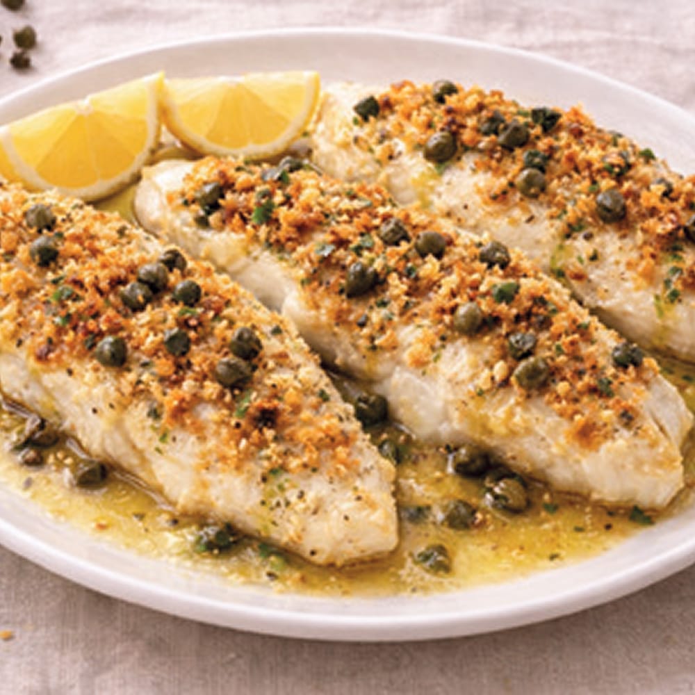 Bacalao con pesto al limón