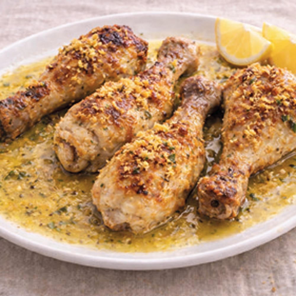Pollo marinado con pesto al limón
